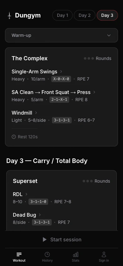 Today's workout